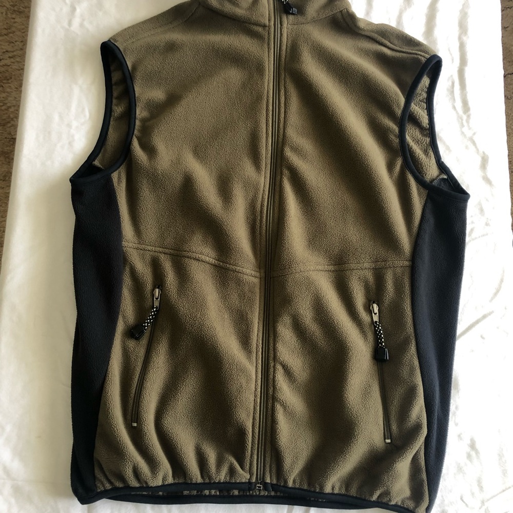 Men’s Allegheny Trail Fleece Vest Large Olive Green and Black